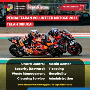 Perekrutan Tenaga Volunteer Untuk Pertamina Grand Prix of Indonesia 2023 Telah Dibuka!